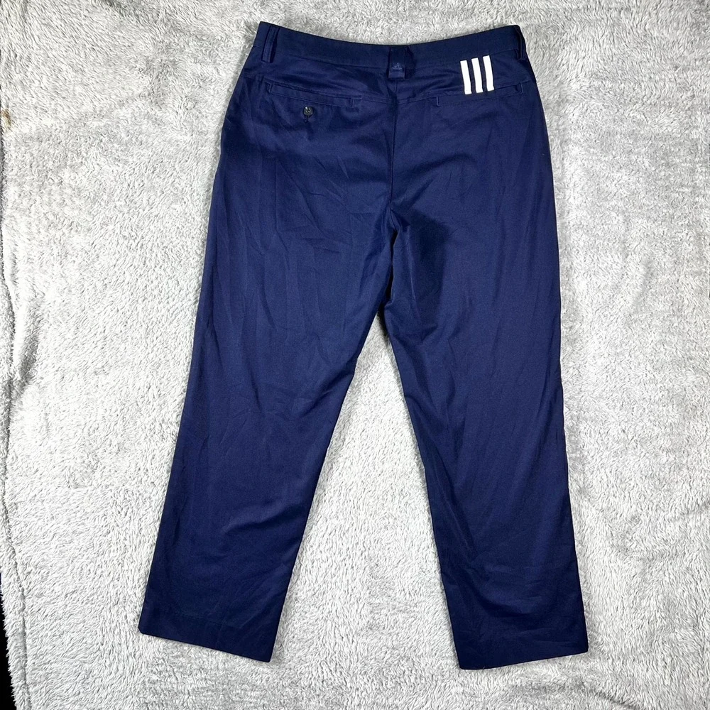 Adidas Climalite Golf Pants Mens 33x32 Navy Blue Flat Front Resort Performance